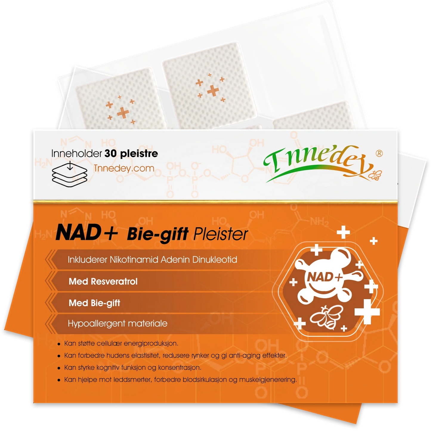 Tnnedey® NAD+ Biegiftplaster – Ultimate Hudfornyelse & Energiboost (Siste dag med rabatt: 75%) ⚡👩🔬