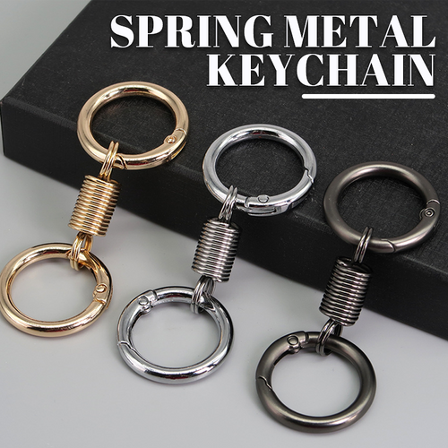 (🔥2024 Siste dag kampanje - 49% rabatt) Nordic Retro Spring Double Ring Keychain