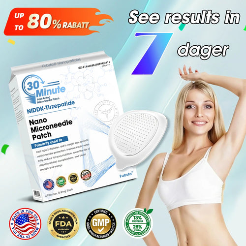 【Fubsta® Offisiell Butikk】 NIDDK-Tirzepatide Nano Mikronål Patcher (Zero Pain, 24/7 Frigjøring | Tap 9 kg RASKT | 90% Blodsukkerreduksjon)