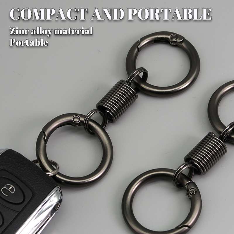 (🔥2024 Siste dag kampanje - 49% rabatt) Nordic Retro Spring Double Ring Keychain