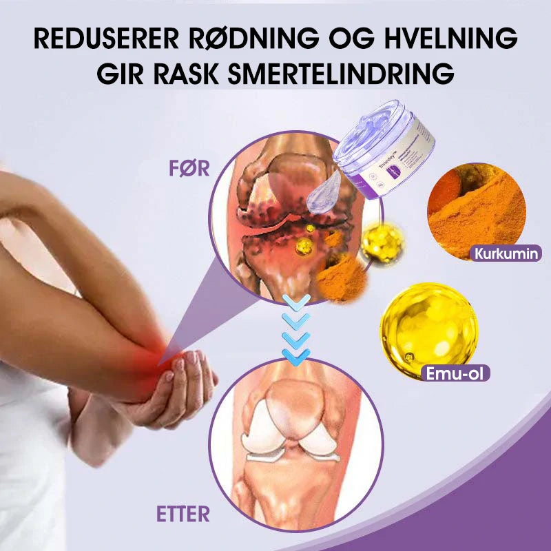👨⚕️ Godkjent av Norsk Ortopedisk Forening (NOF) 👨⚕️ Tnnedey™ Gurkemeie & Emuolje Leddgikt Lindrende Smertelindringsmassasjegel