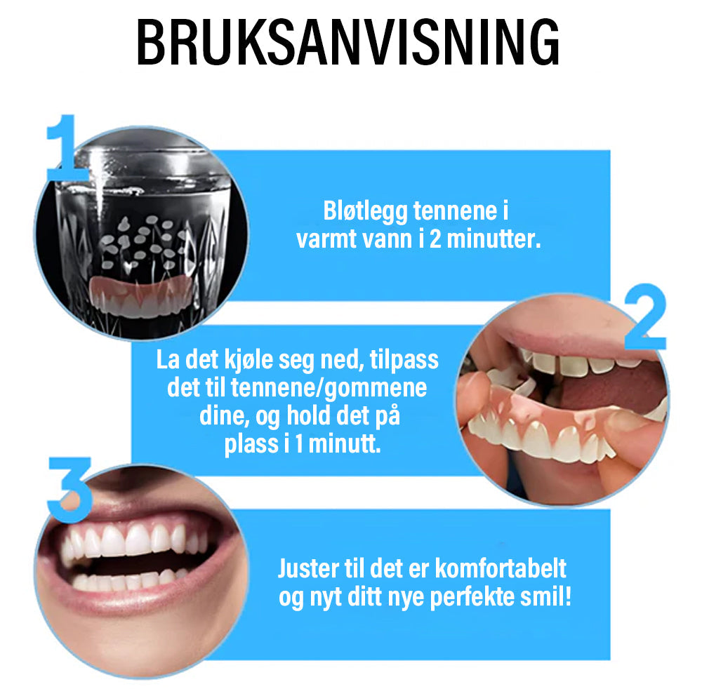 🦷💙Siste dag med rabatt - 🎁Tnnedey™ Silikon Reline Protesesett – Komfortabel og Langvarig Tilpasning 😁✨