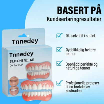 🦷💙Siste dag med rabatt - 🎁Tnnedey™ Silikon Reline Protesesett – Komfortabel og Langvarig Tilpasning 😁✨